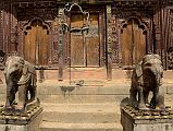 Kathmandu Changu Narayan 07 A Pair Of Elephants In Front Of The South Entrance To Changu Narayan Temple